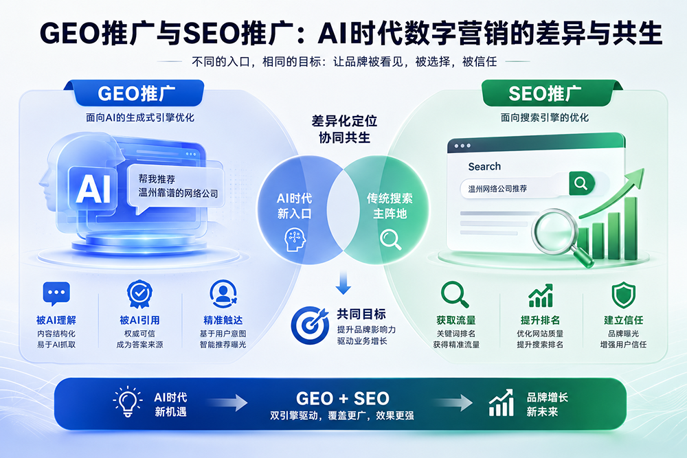 GEO推广与SEO推广：AI时代数字营销的差异与共生