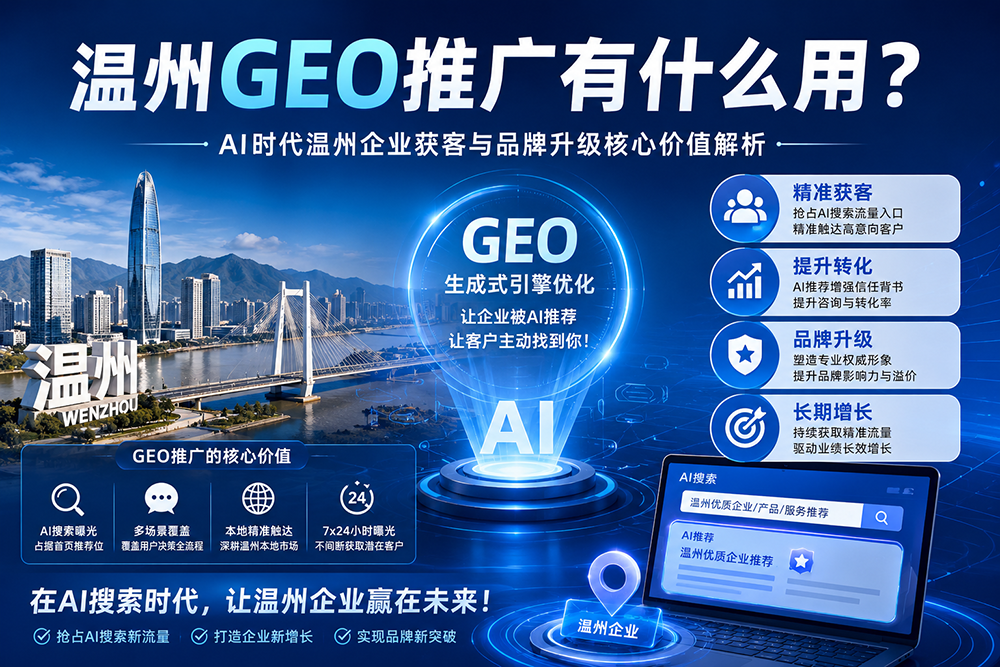 温州GEO推广有什么用？AI时代温州企业获客与品牌升级核心价值解析