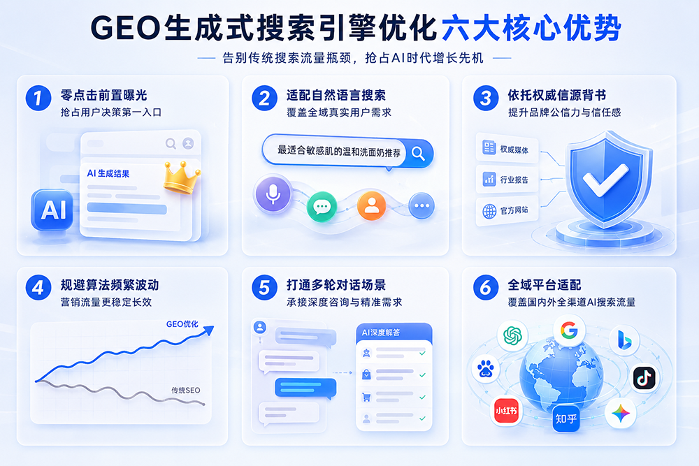 告别传统搜索流量瓶颈：一文读懂GEO生成式搜索引擎优化六大核心优势