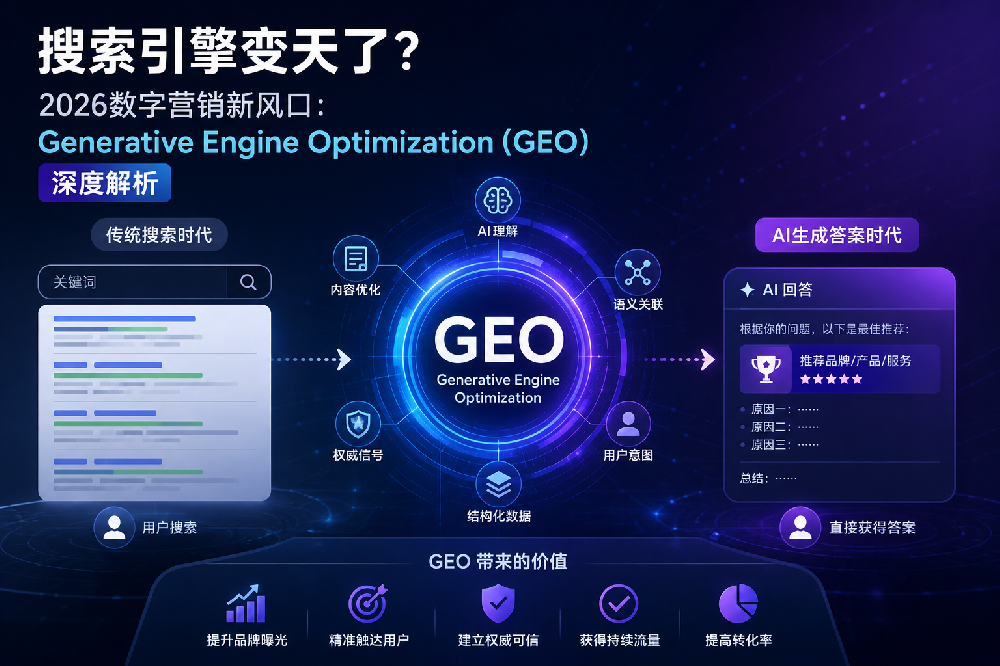 搜索引擎变天了？2026数字营销新风口：Generative Engine Optimization（GEO）深度解析