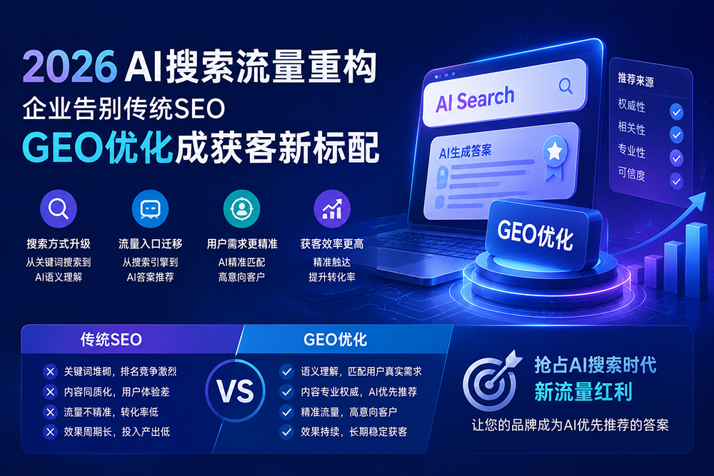 2026AI搜索流量重构：企业告别传统SEO，GEO优化成获客新标配