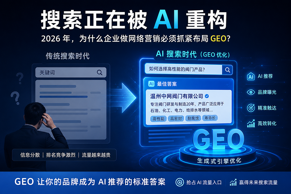 搜索正在被 AI 重构：2026 年，为什么企业做网络营销必须抓紧布局 GEO？