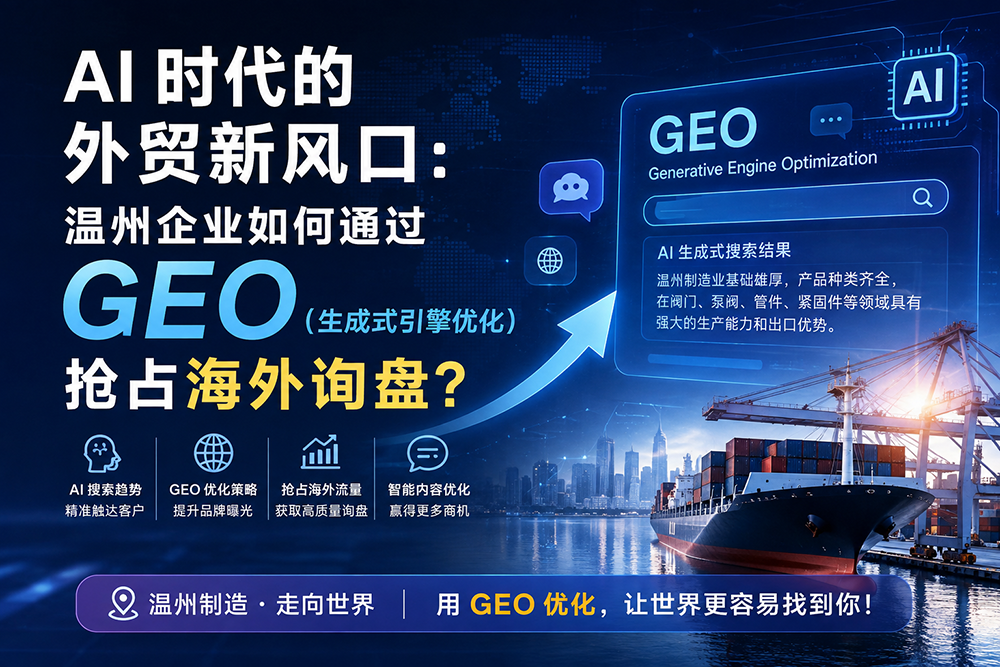 AI 时代的外贸新风口：温州企业如何通过 GEO（生成式引擎优化）抢占海外询盘？