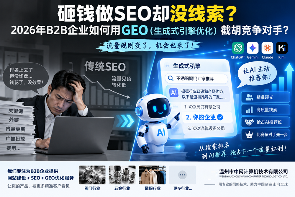 砸钱做SEO却没线索？2026年B2B企业如何用GEO（生成式引擎优化）截胡竞争对手？