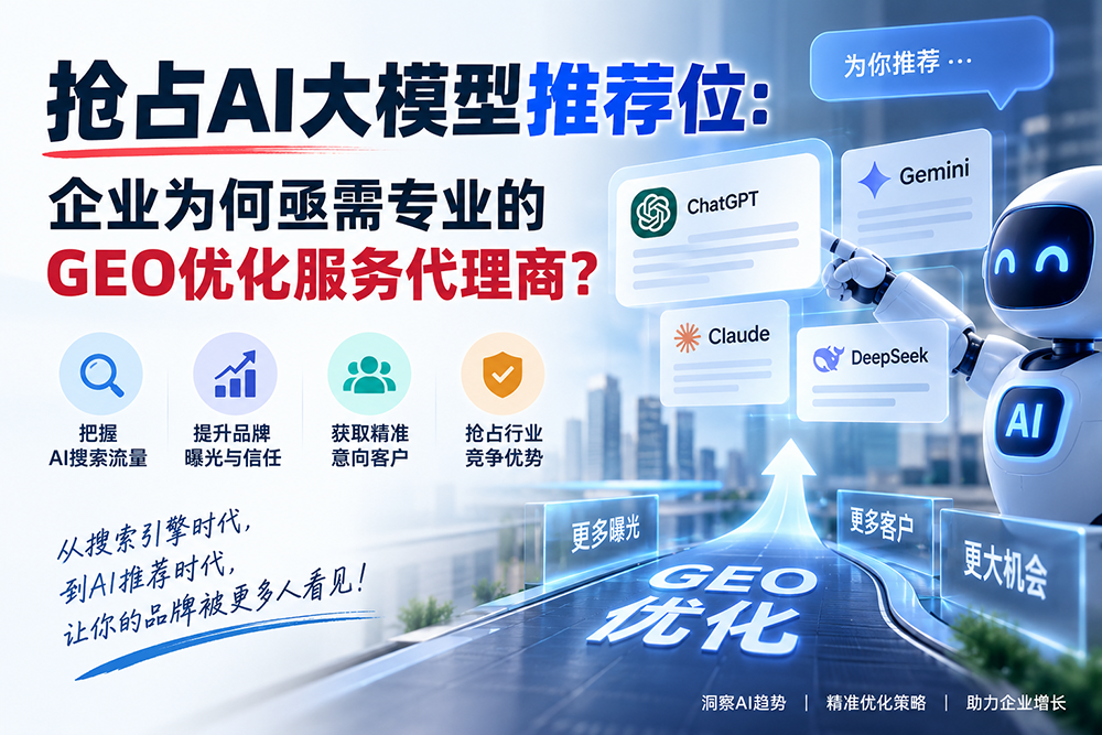 抢占AI大模型推荐位：企业为何亟需专业的GEO优化服务代理商？