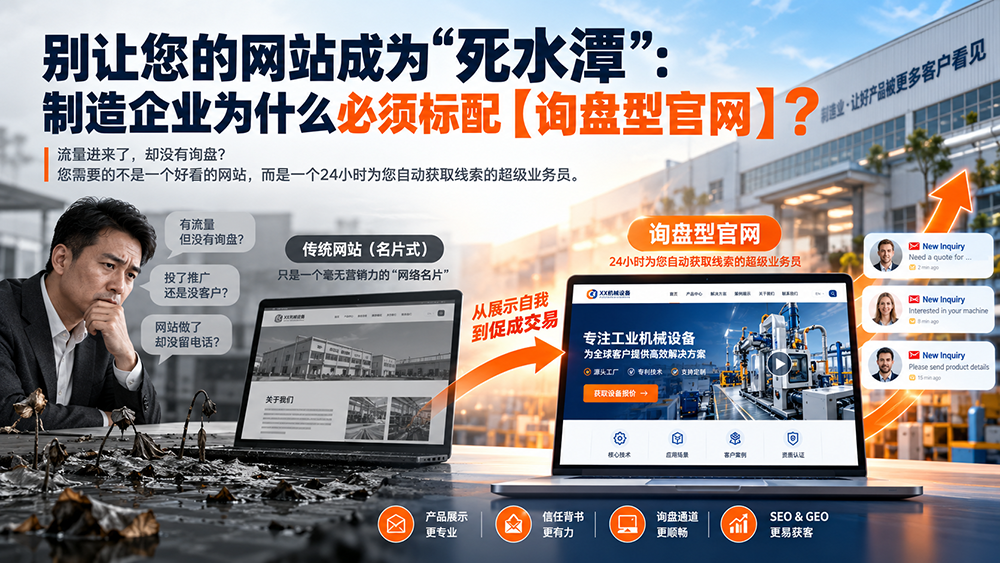 别让您的网站成为“死水潭”：制造企业为什么必须标配【询盘型官网】？