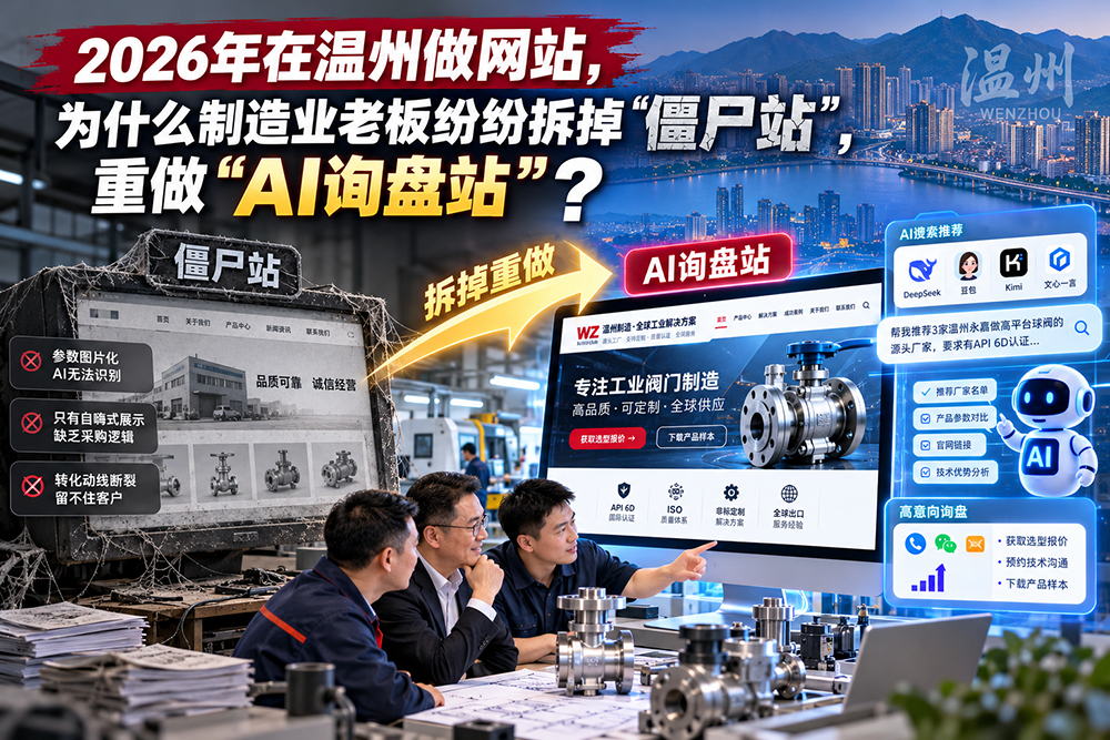 2026年在温州做网站，为什么制造业老板纷纷拆掉“僵尸站”，重做“AI询盘站”？